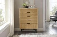 Kommode SALESFEVER "Visby Designer Sideboard mit Stil", beige (natur, schwarz),