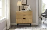 Kommode SALESFEVER "Visby Stilvolle Stauraumkommode", beige (natur, schwarz), B:80cm