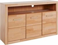 Sideboard OTTO HOME "Ribe,130cm breit, Fronten Massivholz,7 F&auml;cher", beige