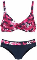 B&uuml;gel-Bikini, Damen, Gr. 36, Cup C, lila (beere, bedruckt), Polyamid, PETITE FLEUR