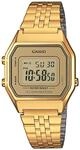 Chronograph CASIO VINTAGE, gold (goldfarben, gelbgoldfarben), Armbanduhren, Damen,