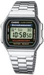 Chronograph CASIO VINTAGE, silber (rot, silberfarben), Armbanduhren, Damen,