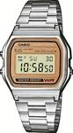 Chronograph CASIO VINTAGE, silber (silberfarben, apricot), Armbanduhren, Damen,