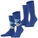 Socken BURLINGTON "Everyday Argyle Mix", Herren, Gr. 40-46, night blau,