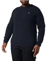 Sweater GANT "Strickpullover CLASSIC COTTON C-NECK", Herren, Gr. M, blau,