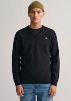 Sweater GANT "Strickpullover CLASSIC COTTON V-NECK", Herren, Gr. 4XL, schwarz,