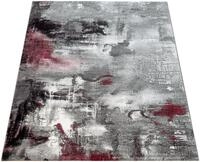 Teppich PACO HOME "Canvas 754", grau (grau, rot), B:120cm H:16mm L:170cm,