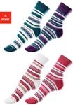 Socken LAVANA "Kinder Damen Socken Basic gestreift", M&auml;dchen, Gr. 35-38, bunt
