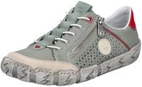 Plateausneaker RIEKER, Damen, Gr. 36, gr&uuml;n (mintgr&uuml;n, rot), Leder, Lederimitat,
