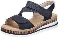 Keilsandalette RIEKER, Damen, Gr. 36, blau (nachtblau), Nubuklederimitat,...