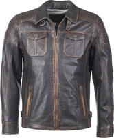 Bikerjacke JCC "Lederjacke 3102074", Herren, Gr. M, schwarz, Obermaterial: 100%