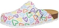 Clog LICO "Clog Bioline Clog Print", Damen, Gr. 40, wei&szlig;, Synthetik, Schuhe...