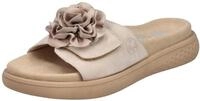 Pantolette RIEKER, Damen, Gr. 36, beige (hellbeige), Nubuklederimitat, Textil,