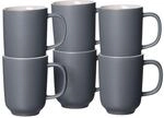 Becher RITZENHOFF & BREKER "Kaffeebecher Jasper 285 ml 6er Set", grau, Keramik,