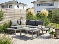 Gartenlounge-Set KONIFERA "Hamburg", grau (grau, anthrazit), Aluminium,