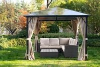 Pavillon KONIFERA "Aruba", grau (anthrazit, beige), B/H/T: 300cm x 260cm x 300cm,
