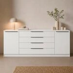 Sideboard BORCHARDT M&Ouml;BEL "Tom, moderne Kommode mit Metallgriffen, 200cm breit",