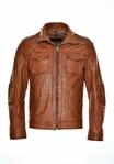 Bikerjacke JCC "Lederjacke 3102101BI", Herren, Gr. 48, braun (cognac),...