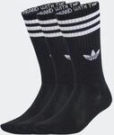 Sportsocken ADIDAS ORIGINALS "3-STREIFEN HIGH CREW, 3 PAAR", Damen, Gr. L (43/45),