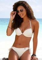 Push-Up-Bikini BUFFALO, Damen, Gr. 32, Cup A, beige (creme), Polyamid,