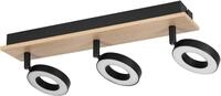EGLO Deckenleuchte "Rielves Deckenlampe, Holz und Metall, Spotbalken schwenkbar,