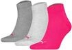 Kurzsocken PUMA "Socken Quarter Plain 3P 3er Pack", Damen, Gr. 35-38, pink (pink,