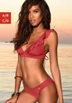 Triangel-Bikini JETTE, Damen, Gr. 32, Cup A/B, rot (rostrot), Polyamid, unifarben,
