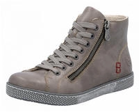 Schn&uuml;rboots RIEKER, Damen, Gr. 37, grau, Lederimitat, unifarben, Schuhe