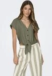 Kurzarmbluse ONLY "ONLSIESTA SS KNOT LIN BL SHIRT PNT NOOS", Damen, Gr. XS,...