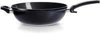 Wok FISSLER "Ceratal Orbit Black", schwarz, H:13cm L:57cm &Oslash;:32cm, Pfannen, Wok,