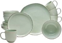 Kombiservice VAN WELL "Geschirr-Set Urban, 16-teilig", gr&uuml;n, 16 Stk., Steinzeug,