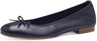 Ballerina TAMARIS, Damen, Gr. 36, blau, Leder, unifarben, Schuhe Ballerina,...