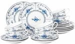 Geschirr-Set SELTMANN WEIDEN "Teeservice Amina Strohblume 6er Set wei&szlig;-blau", bunt