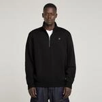 Sweatshirt G-STAR "Premium Core Half Zip", Herren, Gr. S, schwarz (dk schwarz),