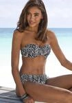 B&uuml;gel-Bandeau-Bikini-Top S.OLIVER "Kanto", Damen, Gr. 42, Cup C, schwarz-wei&szlig;
