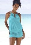 Badekleid LASCANA, Damen, Gr. 38, Cup A/B, blau (t&uuml;rkis), Obermaterial: 85%