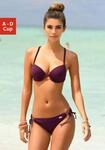 Push-Up-Bikini BUFFALO, Damen, Gr. 32, Cup A, rot (bordeaux), Polyamid, Flechtoptik,