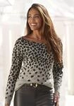 Strickpullover LASCANA, Damen, Gr. 32/34, grau (grau, meliert, leo), Strick,