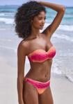 B&uuml;gel-Bandeau-Bikini BUFFALO, Damen, Gr. 34, Cup B, pink (pink, orange), Polyester,