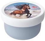 Lunchbox MEPAL "Fruchtbox mit Gabel Campus 300 ml", bunt (wild horse), L:6,7cm,