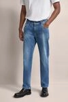 5-Pocket-Jeans BUGATTI "Basic Essential", Herren, Gr. 32, L&auml;nge 30, blau (326,