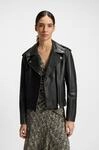 Lederjacke BOSS ORANGE "Sandy Premium Damenmode", Damen, Gr. 36, schwarz...