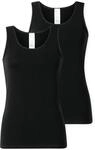 Unterhemd SCHIESSER "Modern Multipacks", Damen, Gr. 36, N-Gr, schwarz, Single Jersey,