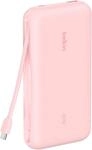 BELKIN Powerbank "BOOST CHARGE 20K mit integriertem Kabel 20.000mAh", pink, 7,4 V