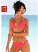 Triangel-Bikini BUFFALO, Damen, Gr. 34, Cup C/D, rot (hummer), Polyamid, Flechtoptik,