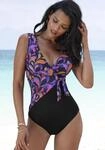 Badeanzug VIVANCE, Damen, Gr. 44, Cup C/D, schwarz (schwarz bedruckt), Polyamid,
