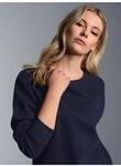 Sweatshirt TRIGEMA "TRIGEMA Sweatshirt in Waffeloptik", Damen, Gr. S, blau (navy),