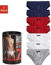 Slip H.I.S "Unterhosen f&uuml;r Herren", Herren, Gr. 3 (XS), 7 Stk., bunt (marine, rot,