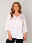 Shirtbluse BASE LEVEL CURVY "Yanina", Damen, Gr. 44, wei&szlig;, Web, Obermaterial: 100%