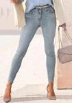 Skinny-fit-Jeans LASCANA, Damen, Gr. 34, N-Gr, blau (blau, washed), Denim/Jeans,